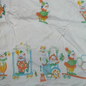 Vintage Riegel Clowns Baby Bedding Receiving Blanket 30x40 Cotton Flannel